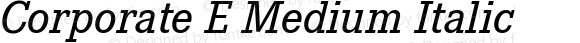 Corporate E Medium Italic