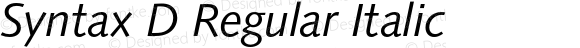 Syntax D Regular Italic