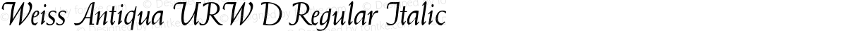 Weiss Antiqua URW D Regular Italic