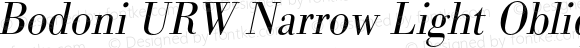 Bodoni URW Narrow Light Oblique