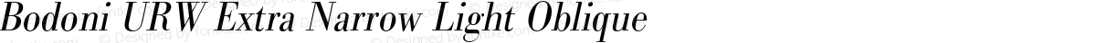 Bodoni URW Extra Narrow Light Oblique