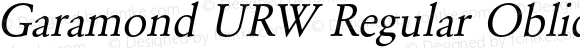 Garamond URW Regular Oblique