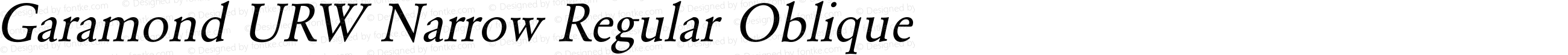 Garamond URW Narrow Regular Oblique