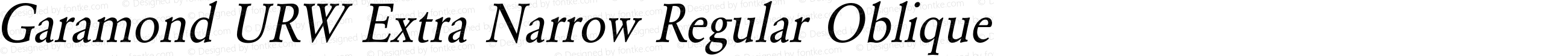 Garamond URW Extra Narrow Regular Oblique