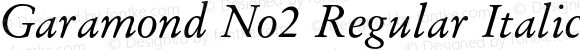 Garamond No2 Regular Italic