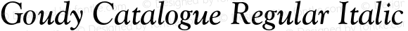 Goudy Catalogue Regular Italic
