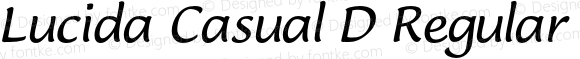 Lucida Casual D Regular Italic