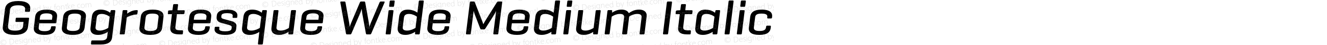 Geogrotesque Wide Medium Italic