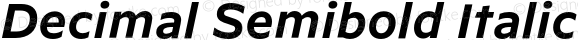 Decimal Semibold Italic