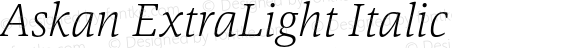 Askan ExtraLight Italic