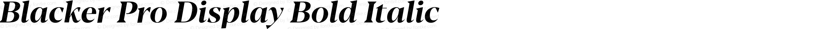 Blacker Pro Display Bold Italic