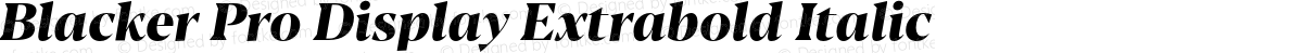 Blacker Pro Display Extrabold Italic