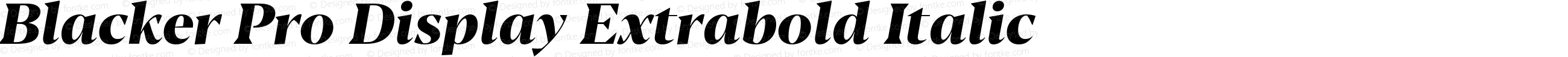 Blacker Pro Display Extrabold Italic