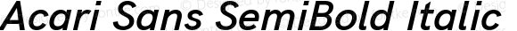 Acari Sans SemiBold Italic