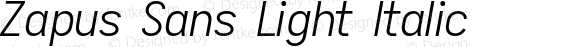 Zapus Sans Light Italic