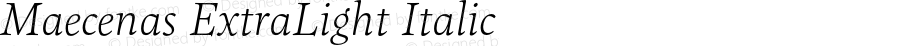 Maecenas ExtraLight Italic