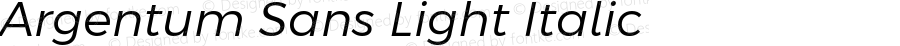 Argentum Sans Light Italic