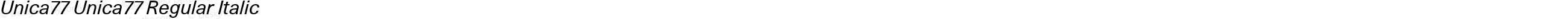 Unica77 Unica77 Regular Italic