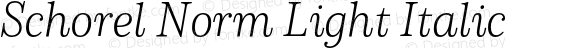 Schorel Norm Light Italic