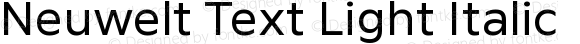 Neuwelt Text Light Italic