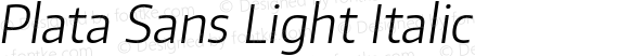 Plata Sans Light Italic