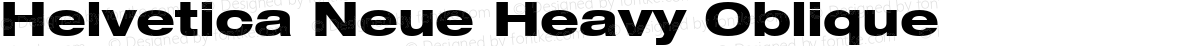 Helvetica Neue Heavy Oblique