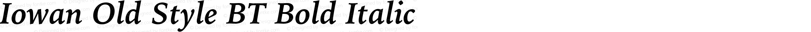 Iowan Old Style BT Bold Italic