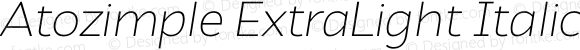 Atozimple ExtraLight Italic