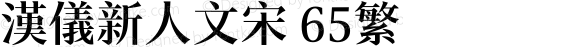 汉仪新人文宋 65繁 