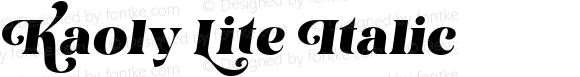 Kaoly Lite Italic