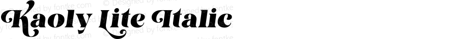 Kaoly Lite Italic