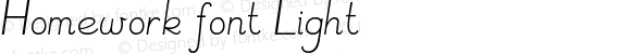 Homework font Light