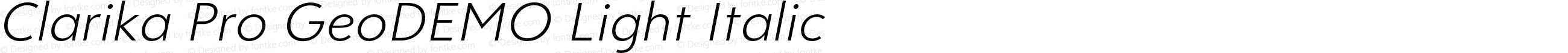 Clarika Pro GeoDEMO Light Italic