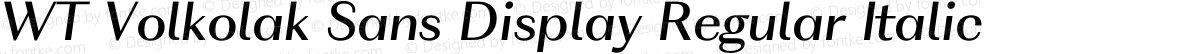 WT Volkolak Sans Display Regular Italic