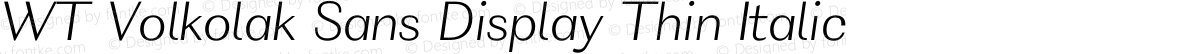 WT Volkolak Sans Display Thin Italic