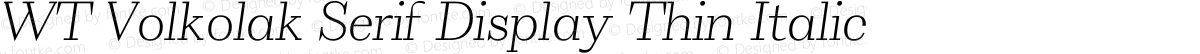 WT Volkolak Serif Display Thin Italic