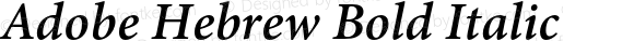 Adobe Hebrew Bold Italic
