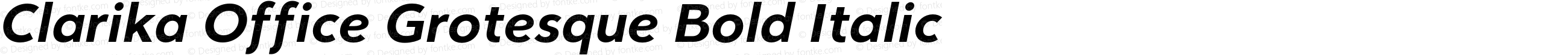 Clarika Office Grotesque Bold Italic