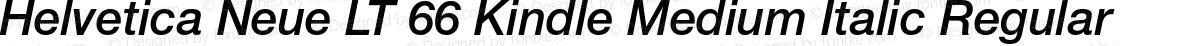 Helvetica Neue LT 66 Kindle Medium Italic Regular