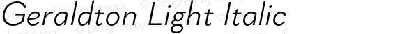 Geraldton Light Italic