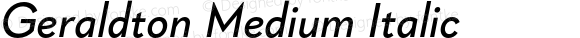 Geraldton Medium Italic