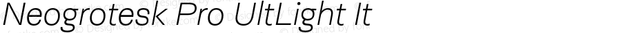 Neogrotesk Pro UltLight It