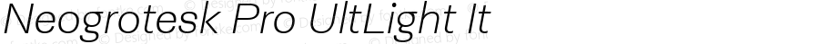 Neogrotesk Pro UltLight It