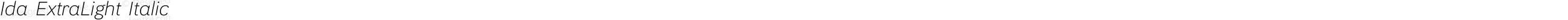 Ida ExtraLight Italic