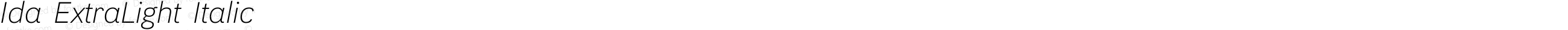 Ida ExtraLight Italic