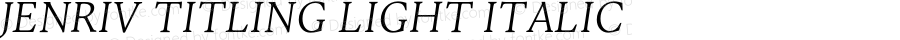 Jenriv Titling Light Italic