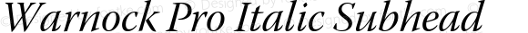 Warnock Pro Italic Subhead