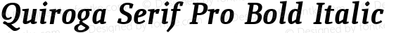 Quiroga Serif Pro Bold Italic