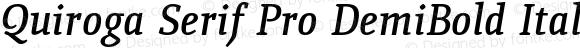 Quiroga Serif Pro DemiBold Italic