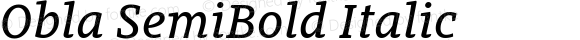 Obla SemiBold Italic